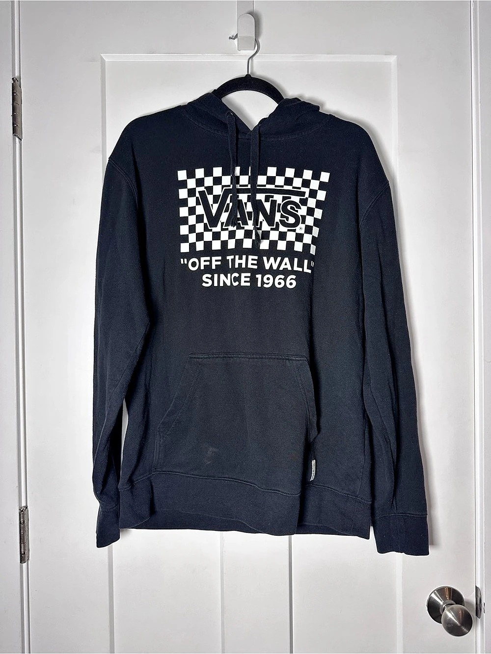 Vans Checkerboard Off The Wall Since 1966 Pullover Hoodie Black & White Medium